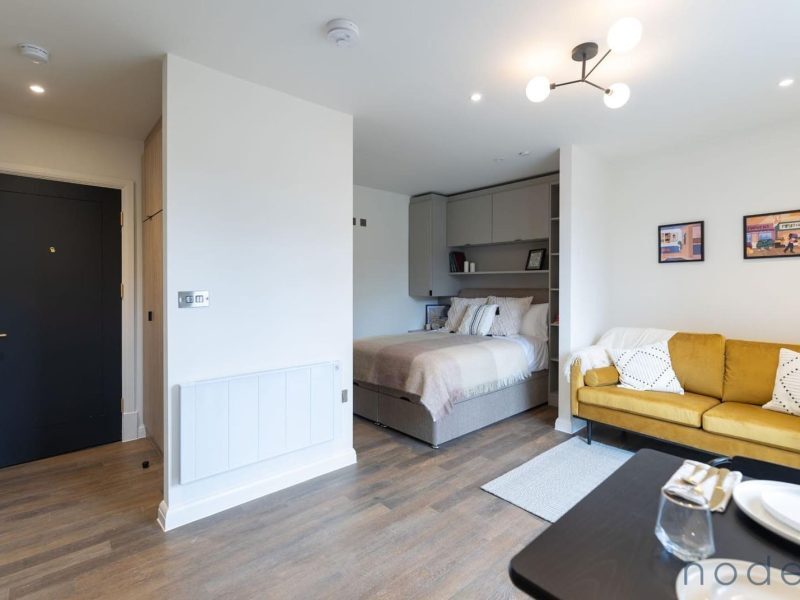 Node London Brixton - Apt 04 - Entrance - Living Room - Bedroom -1 WM