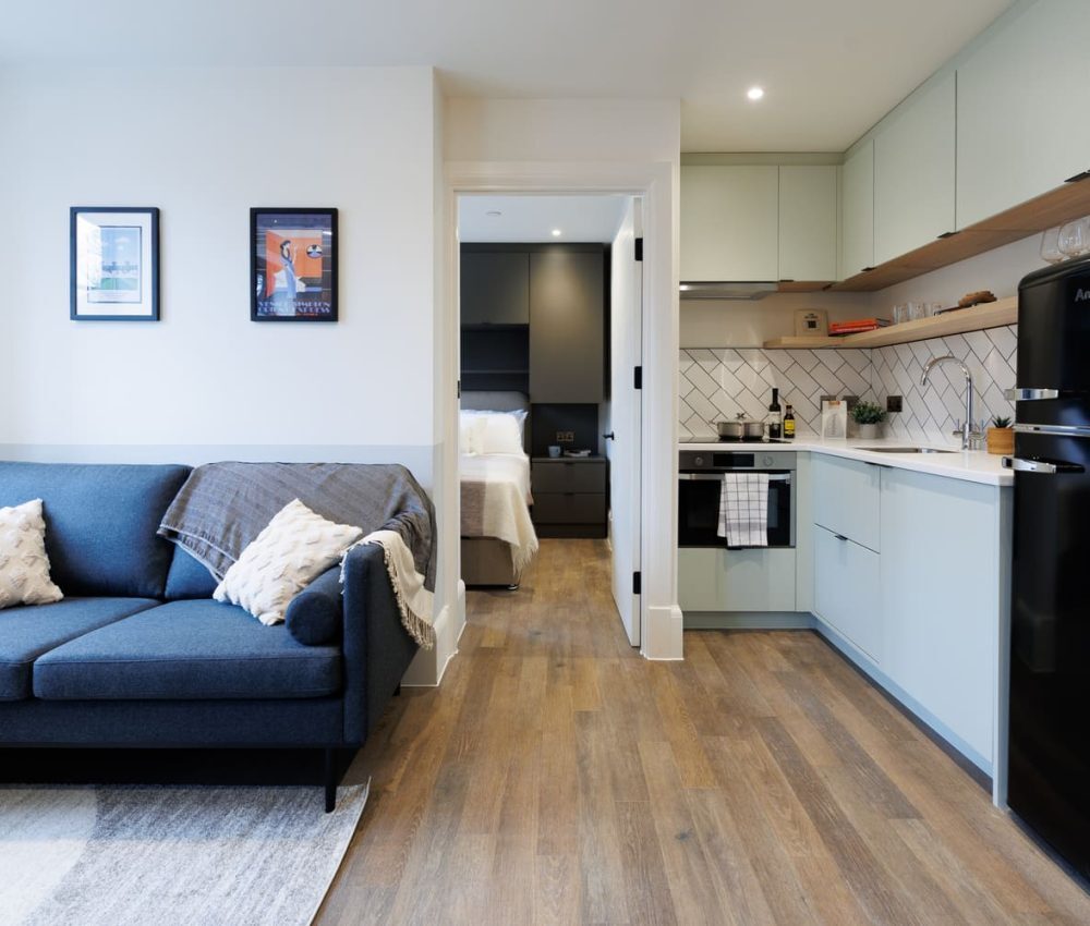 Node London Brixton - Apt 41 - Living room_ Kitchen-1