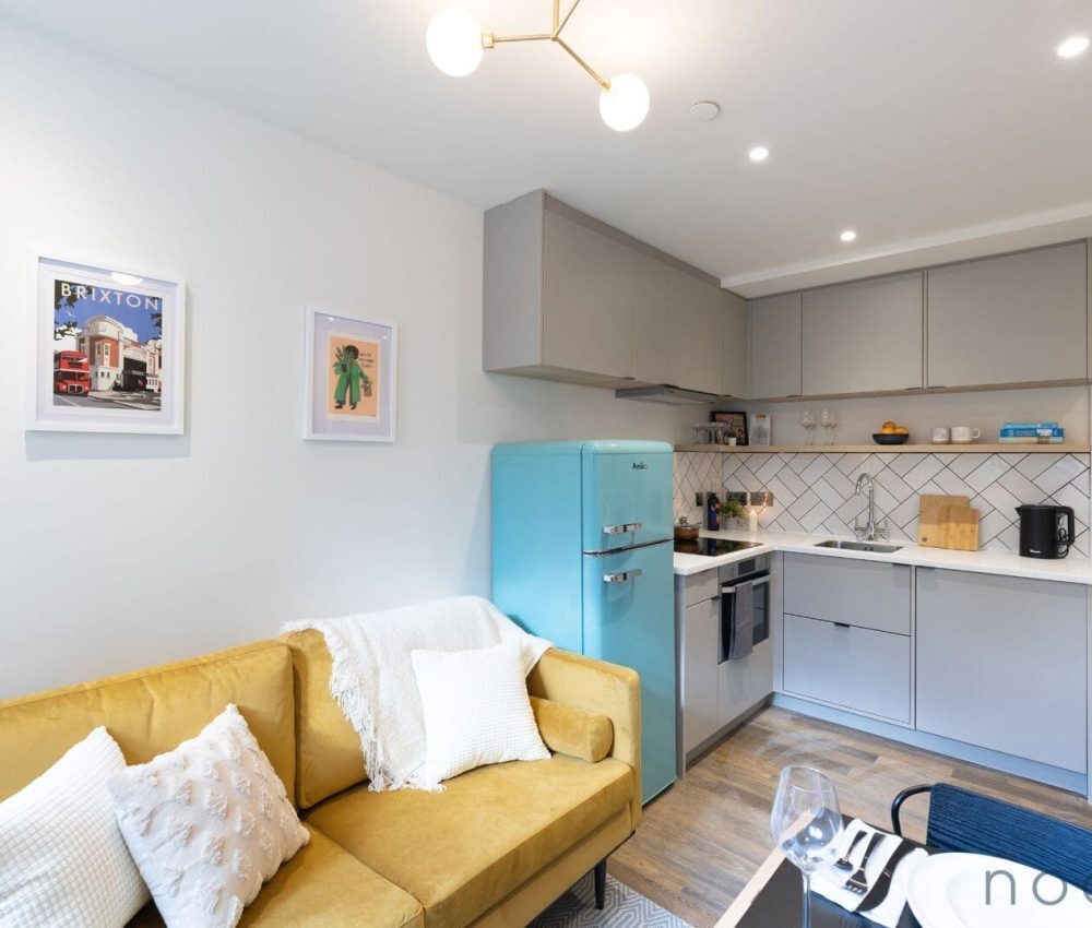 Node London Brixton - Apt 09 - Kitchen - Living Room - Dining Room-1 WM