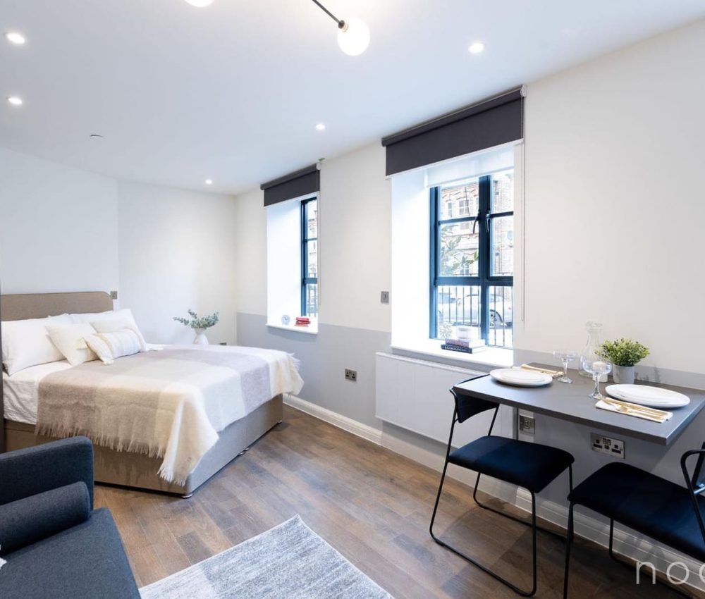 Node London Brixton - Apt 10 - Living Room- Dining Room- Bedroom-1 WM